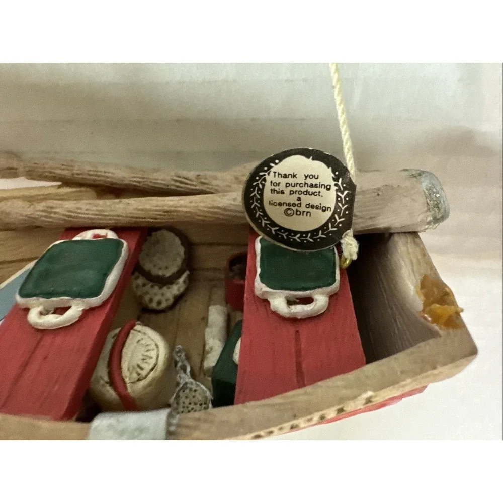 Fish Rowboat Christmas Ornament 